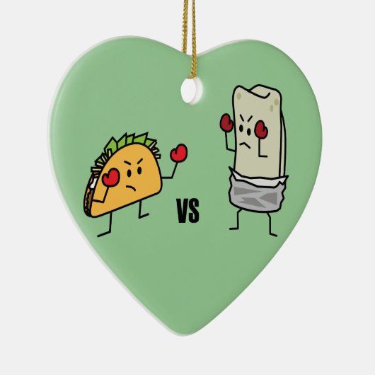Taco vs burrito keramisch ornament (Rechts)