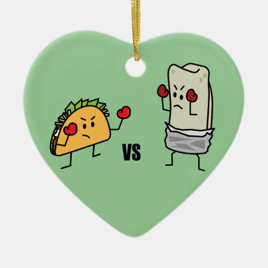 Taco vs burrito keramisch ornament (Voorkant)