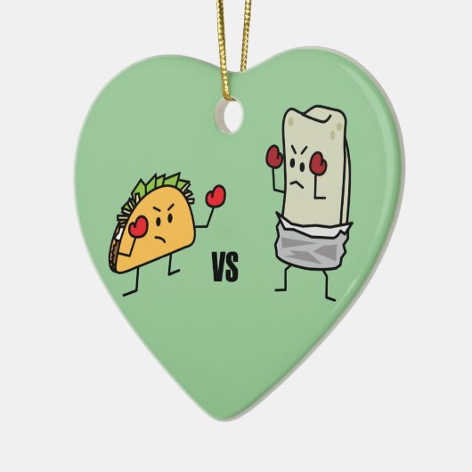 Taco vs burrito keramisch ornament (Links)