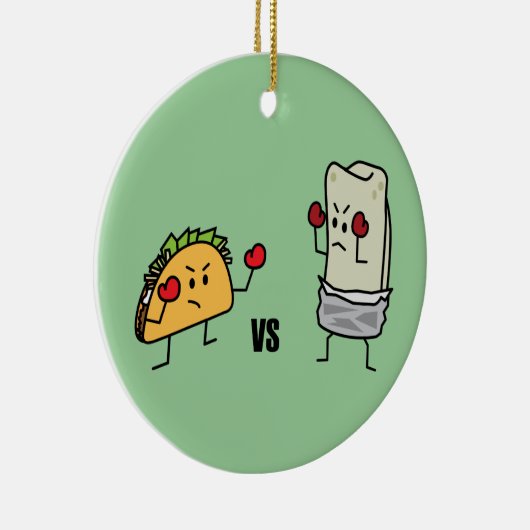 Taco vs burrito keramisch ornament (Rechts)