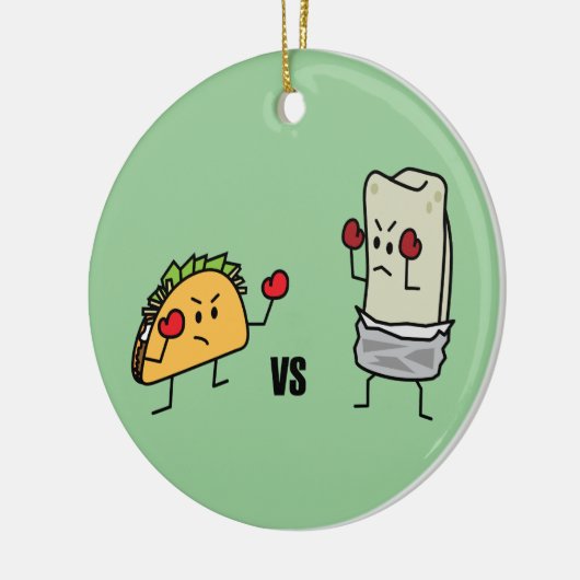 Taco vs burrito keramisch ornament (Links)
