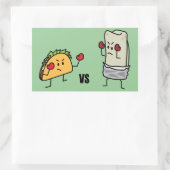 Taco vs burrito rechthoekige sticker (Tas)