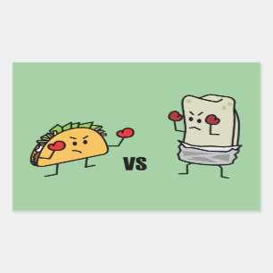 Taco vs burrito rechthoekige sticker