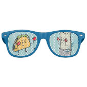 Taco vs Burrito Retro Zonnebril (Voorkant)