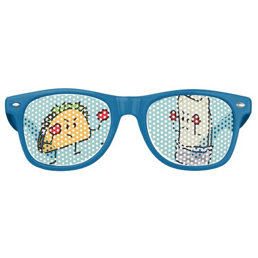 Taco vs Burrito Retro Zonnebril (Voorkant)