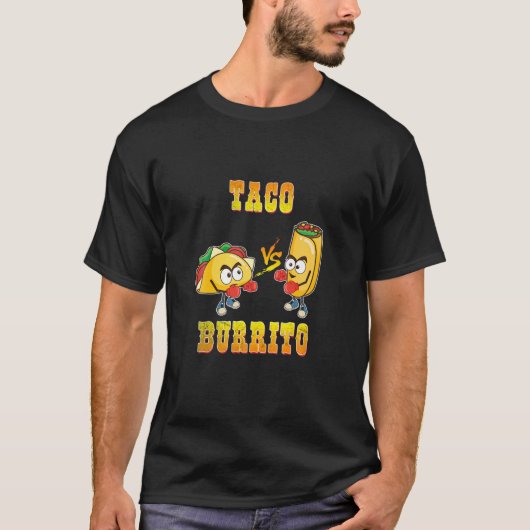 Taco Vs Burrito Tacos Boxing Ghandschoenen Vlees V T-shirt (Voorkant)