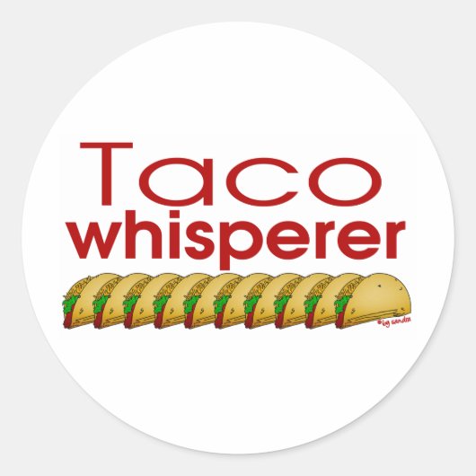 Taco Whisperer Ronde Sticker (Voorkant)