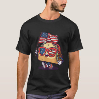 Taco zonnebril Amerikaanse vlag 4th van juli T-shirt
