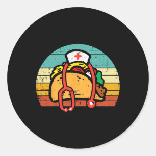 Taco Zurse Stethoscoop Cinco de Mayo Zurse Women S Ronde Sticker
