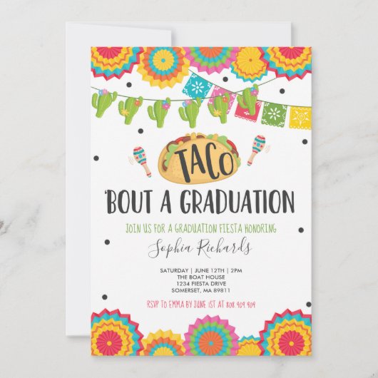 Taco'Bout A Afstuderen Fiesta Graduation Party Kaart (Voorkant)