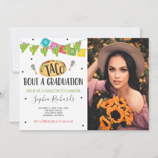 Taco'Bout A Afstuderen Fiesta Graduation Party Kaart (Voorkant)