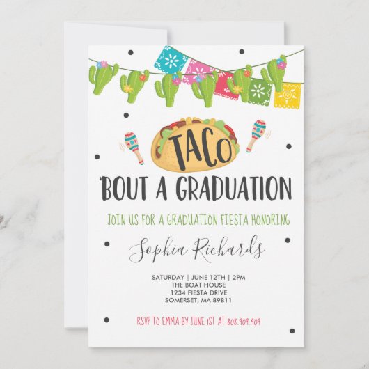 Taco'Bout A Afstuderen Fiesta Graduation Party Kaart (Voorkant)