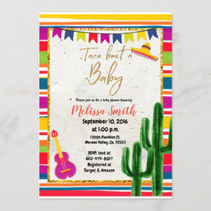 Taco'Bout A Baby Fiesta Baby shower Invitation Kaart