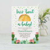 Taco'Bout A Baby Fiesta Baby shower Invitation Kaart (Staand voorkant)