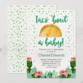 Taco'Bout A Baby Fiesta Baby shower Invitation Kaart (Voorkant / Achterkant)