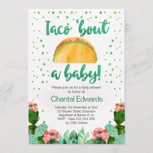Taco'Bout A Baby Fiesta Baby shower Invitation Kaart