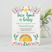 Taco'Bout A Baby Fiesta Baby shower Invitation Kaart (Staand voorkant)