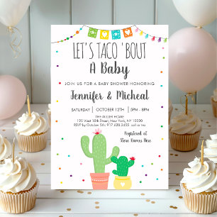 Taco'Bout A Baby Fiesta Cactus Baby shower Kaart