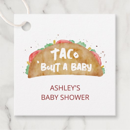 Taco'Bout a Baby shower Fiesta Gift Bedankjes Labels (Voorkant)
