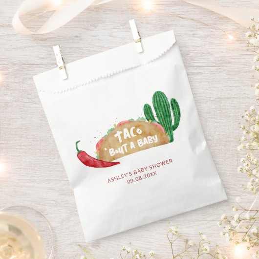 Taco'Bout a Baby shower Fiesta Persoonlijk Bedankzakje (Geknipt)