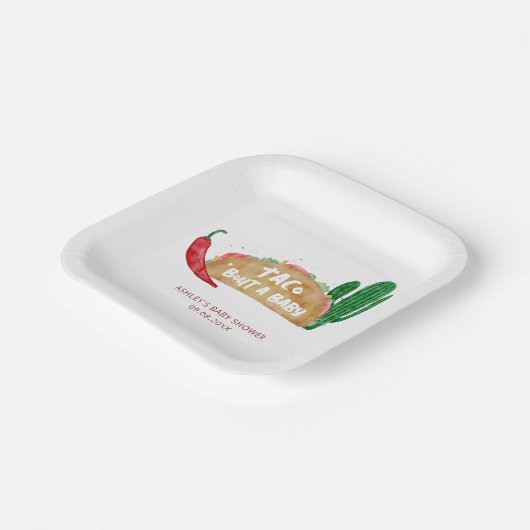 Taco'Bout a Baby shower Fiesta Persoonlijk Papieren Bordje (Gebogen)