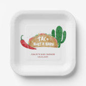 Taco'Bout a Baby shower Fiesta Persoonlijk Papieren Bordje (Voorkant)