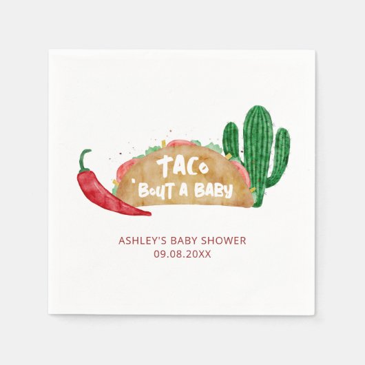 Taco'Bout a Baby shower Fiesta Persoonlijk Servet (Voorkant)