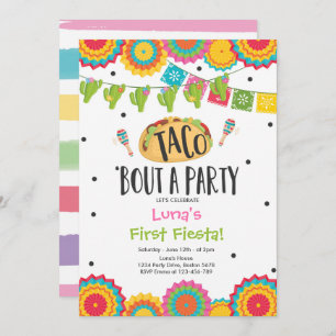 Taco'Bout a Party Girl First Fiesta Birthday Kaart