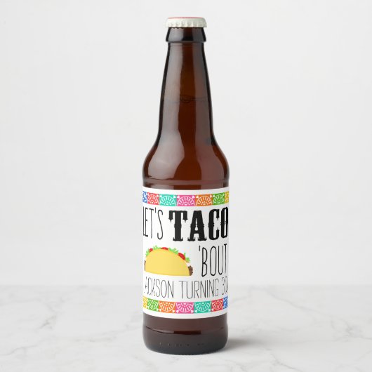Taco'Bout Birthday Party Bier Etiket (Voorkant)