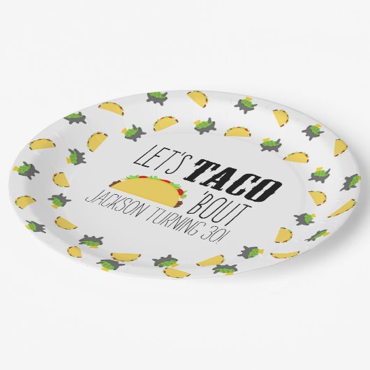 Taco'Bout Birthday Party Papieren Bordje (Gekanteld)