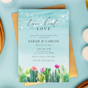 Taco'Bout Love Cactus Fiesta Engagement Party Kaart