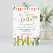 Taco'Bout Love Couples Verloving Cactus Fiesta Kaart (Staand voorkant)