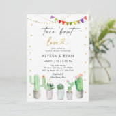 Taco'Bout Love Fiesta Cactus Vrijgezellenfeest Kaart (Staand voorkant)