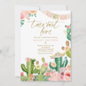 Taco'Bout Love Fiesta Couples Shower Cactus Kaart (Voorkant)