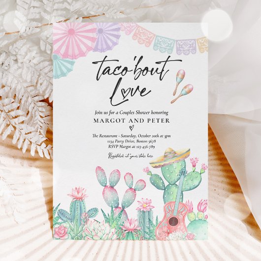 Taco'Bout Love Fiesta Couples Shower Cactus Kaart