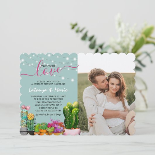 Taco'bout Love Fiesta Couples Shower Foto Kaart (Staand voorkant)