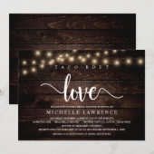 Taco'bout Love, Rustic Vrijgezellenfeest Celebrati Kaart (Voorkant / Achterkant)