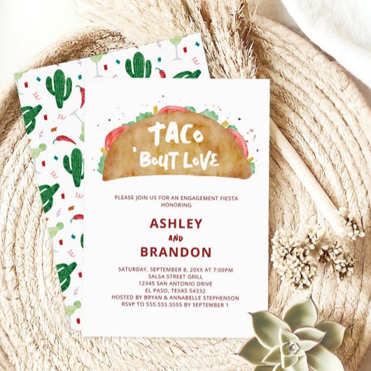Taco'Bout Love Weddending Engagement Party Fiesta Kaart