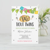Taco'Bout Twins Fiesta Twin Baby shower Kaart (Staand voorkant)