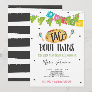Taco'Bout Twins Fiesta Twin Baby shower Kaart