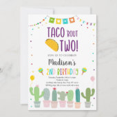 Taco'Bout Two Cactus Fiesta Birthday Kaart (Voorkant)