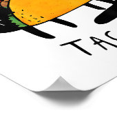 Tacocat achterstevoren gespeld Grappige Taco Cat C Poster (Hoek)