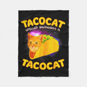 Tacocat achterstevoren gespeld is tacocat kat meme fleece deken