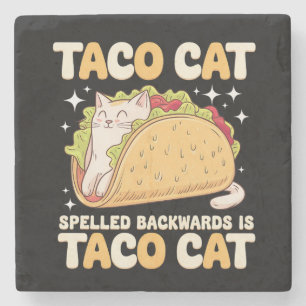 Tacocat achterstevoren gespeld Taco Cat Mexicaans Stenen Onderzetter