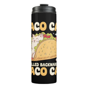 Tacocat achterstevoren gespeld Taco Cat Mexicaans Thermosbeker