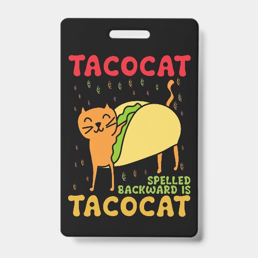 Tacocat achterstevoren gespeld tacos katten Cinco  Badge (Voorzijde)