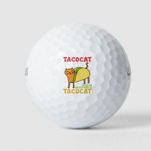Tacocat achterstevoren gespeld tacos katten Cinco Golfballen