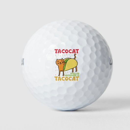 Tacocat achterstevoren gespeld tacos katten Cinco  Golfballen (Voorkant)