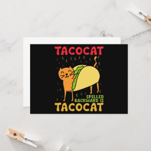 Tacocat achterstevoren gespeld tacos katten Cinco  Kaart