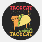 Tacocat achterstevoren gespeld tacos katten Cinco  Ronde Sticker (Voorkant)